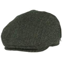 Eero Gen Harris Tweed Herringbone Flat Cap, vihreä