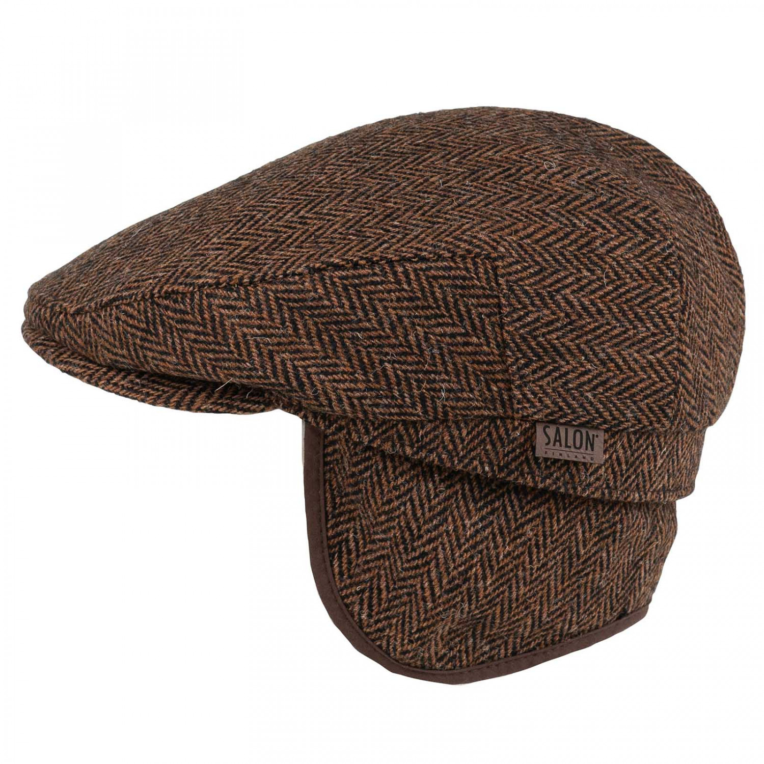 Eero Gen Harris Tweed Herringbone Flat Cap